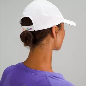 Lululemon Fast and Free Running Hat White Rainbow Pride One Size NWT